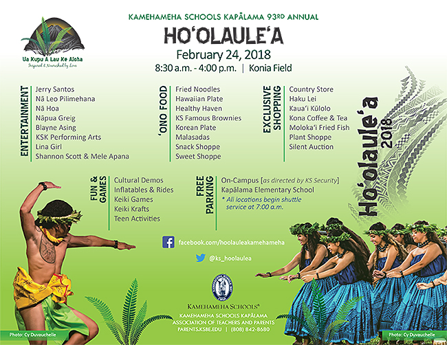 Ho‘olaule‘a Parents & Alumni Relations Kamehameha Schools Kapālama